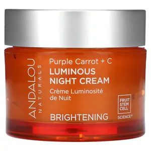 Andalou Naturals Luminous Night Cream, Purple Carrot + C, Brightening, 1.7 fl oz (50 ml)