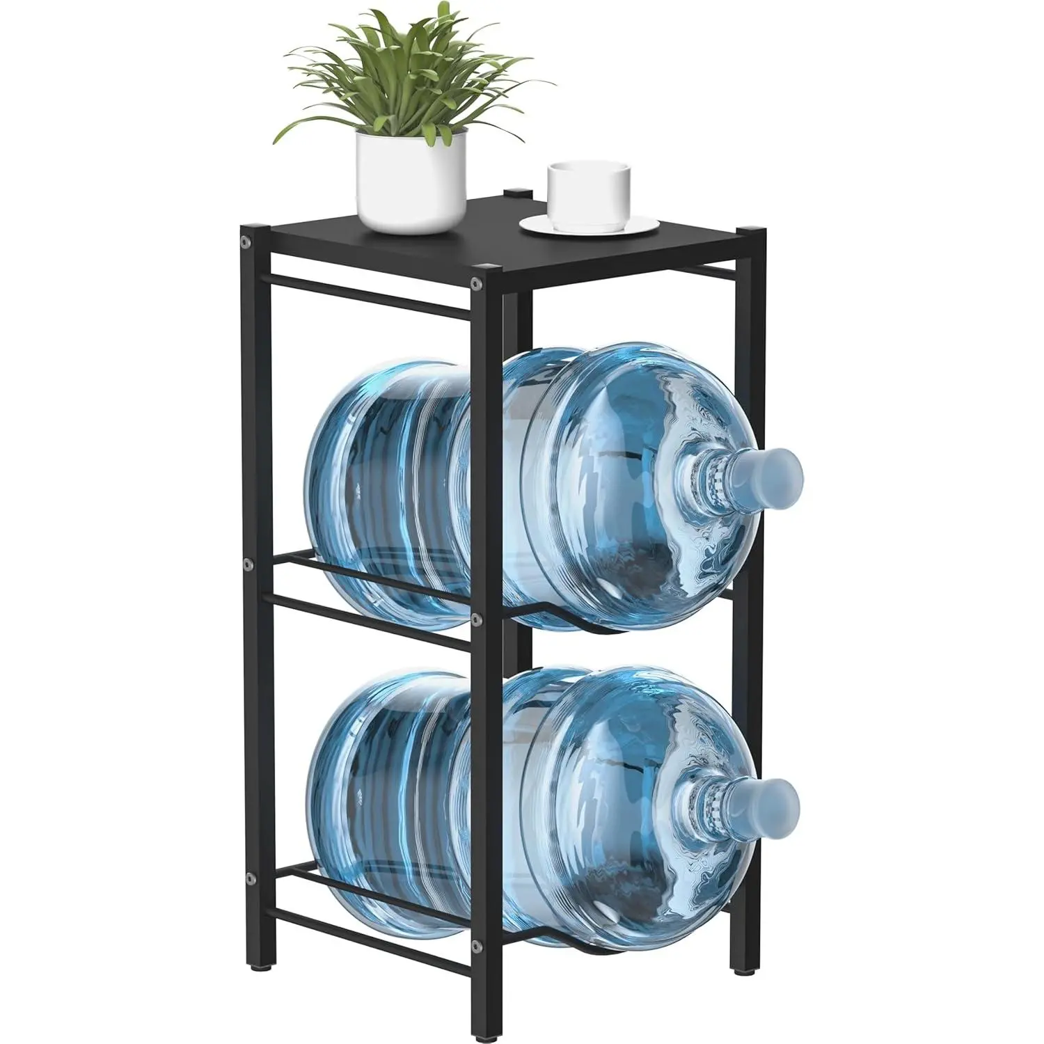 5 Gallon Water Jug Rack, 3 Tier Detachable Water Bottle Holder With Storage  Shelf, Heavy Duty Water Jug Dispenser Stand Organizer for Kitchen, Office,  Home, Black - TikTok Shop