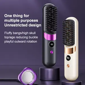 Portable Wireless Hair Straightener, Fast Constant Temperature Design, Smart LED Display, USB Charging, Lightweight, Ideal Gift for Women