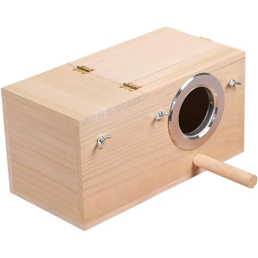 Parakeet Nest Box Pet Bird House  Breeding Mating Box Bird Cage Box for Lovebirds Cockatiel Parrotlets Budgerigar Parakeet (L)