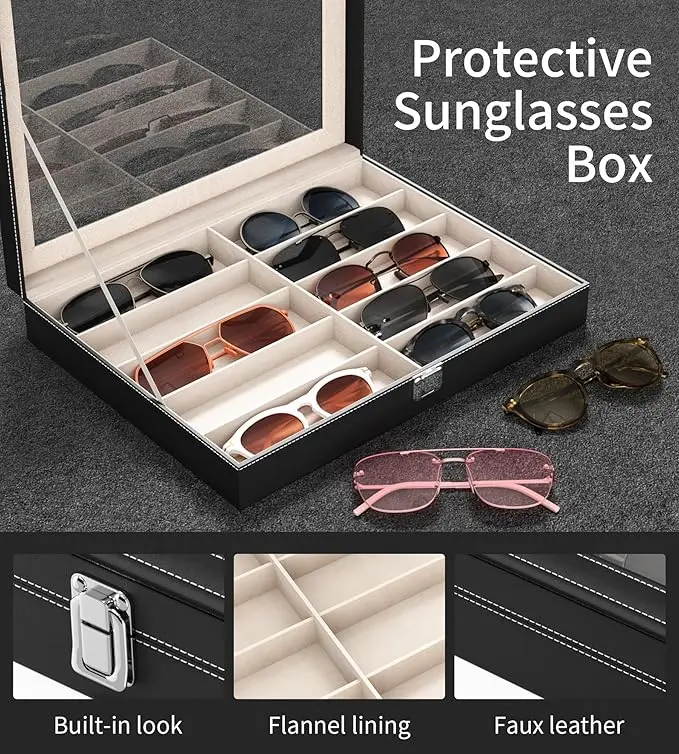 10 Slots Sunglass Organizer for Multiple Pairs of Eyeglass  display picture 2
