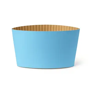 Blue Disposable Corrugated Coffee Cup Sleeves - 1000 Pieces/Case