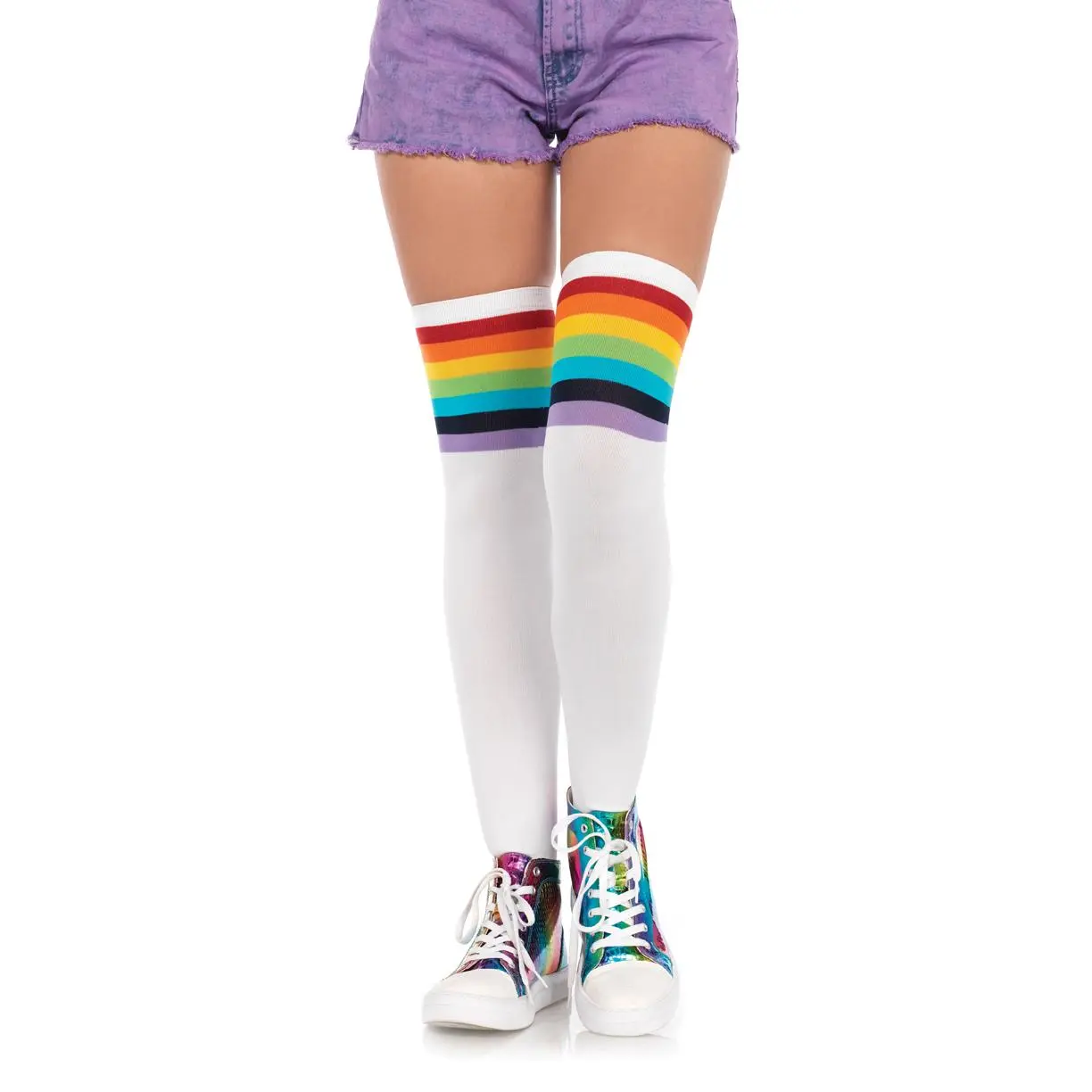 Nia Rainbow Thigh High Stockings