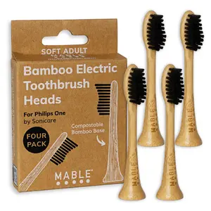 Bamboo Toothbrush Head compatible with Philips One
