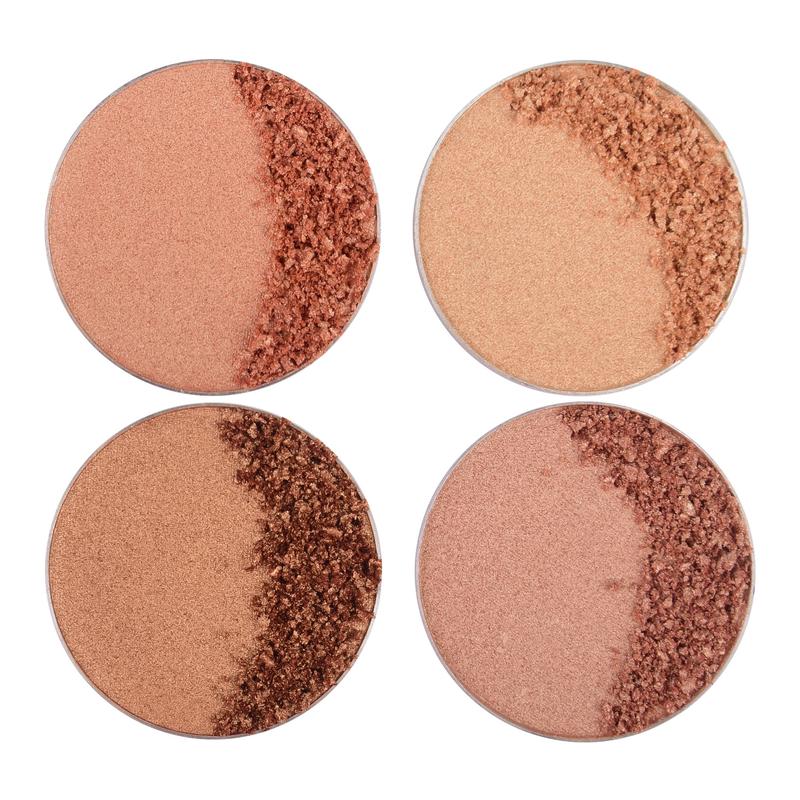 Magic Hour Highlight Palette - Vegan 4-Pan Highlighter Palette for Melanin-Rich Skin, Highly Pigmented Shimmer, Silky Smooth Formula, Perfect for Summer & Everyday Wear