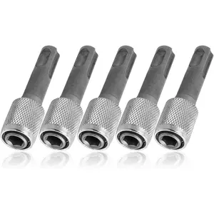 GJANSH 5 Pieces SDS-Plus Shank Drill Chuck Adapters SDS PLUS to 1/4" Hex Socket Adapter Converter 1/4 Inch Hex Shank Screwdriver Drill Bit Holder for Electric Hammer Impact Drills fathersdaygift
