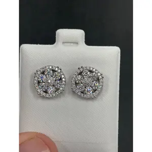 Moissanite center 6 solitaire earrings