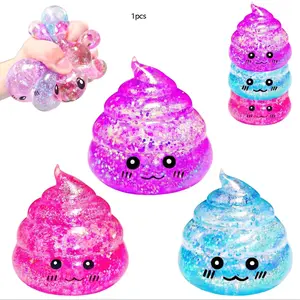 New Strange Stress Relief Flashing Poop Toy, 3 Colors Squishy Maltose Stress Ball, Adult and Child Stress Relief, Prank Party Gift, Stress Relief Fidget