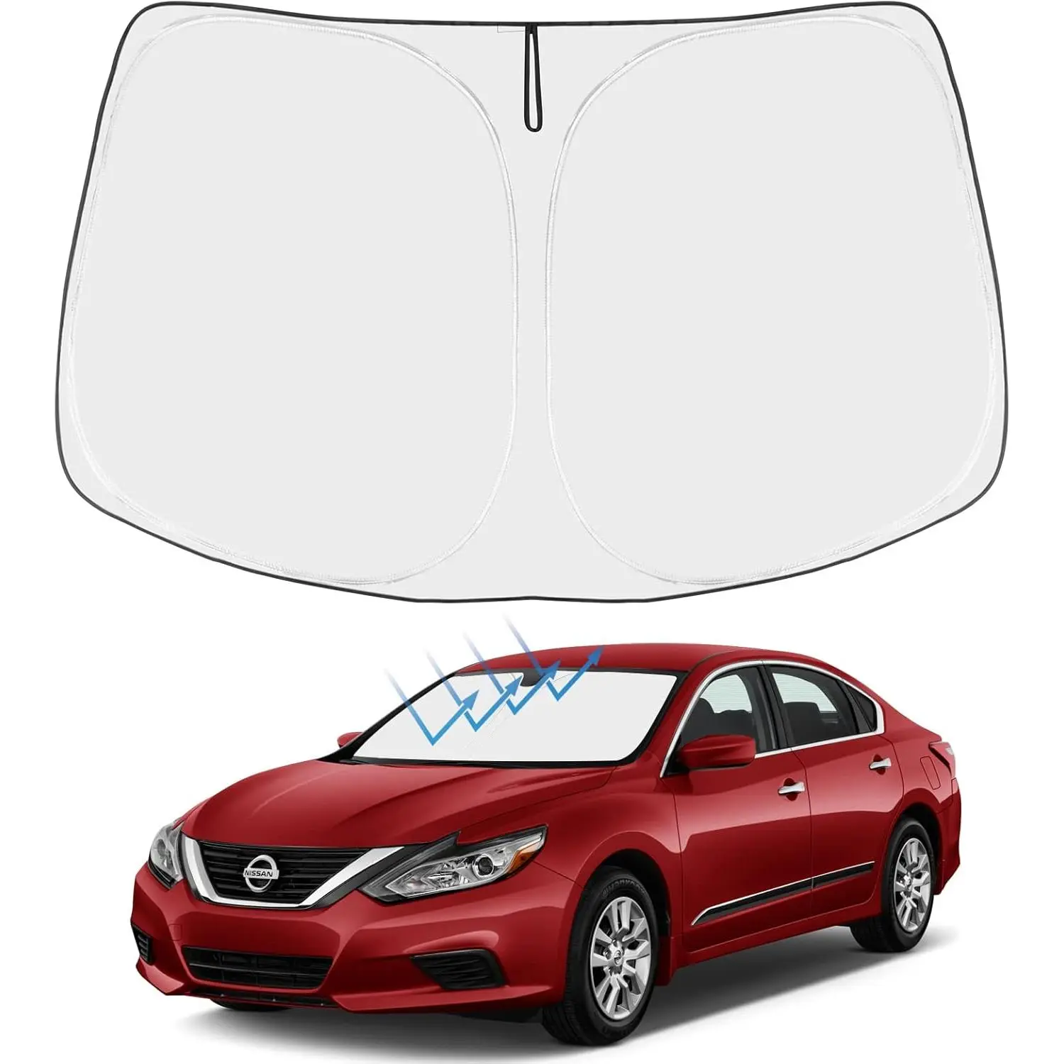 Proadsy 2026 Upgrade Front Windshield Sun Shade Foldable Sunshade Protector Custom Fit 2013-2018 Nissan Altima Accessories