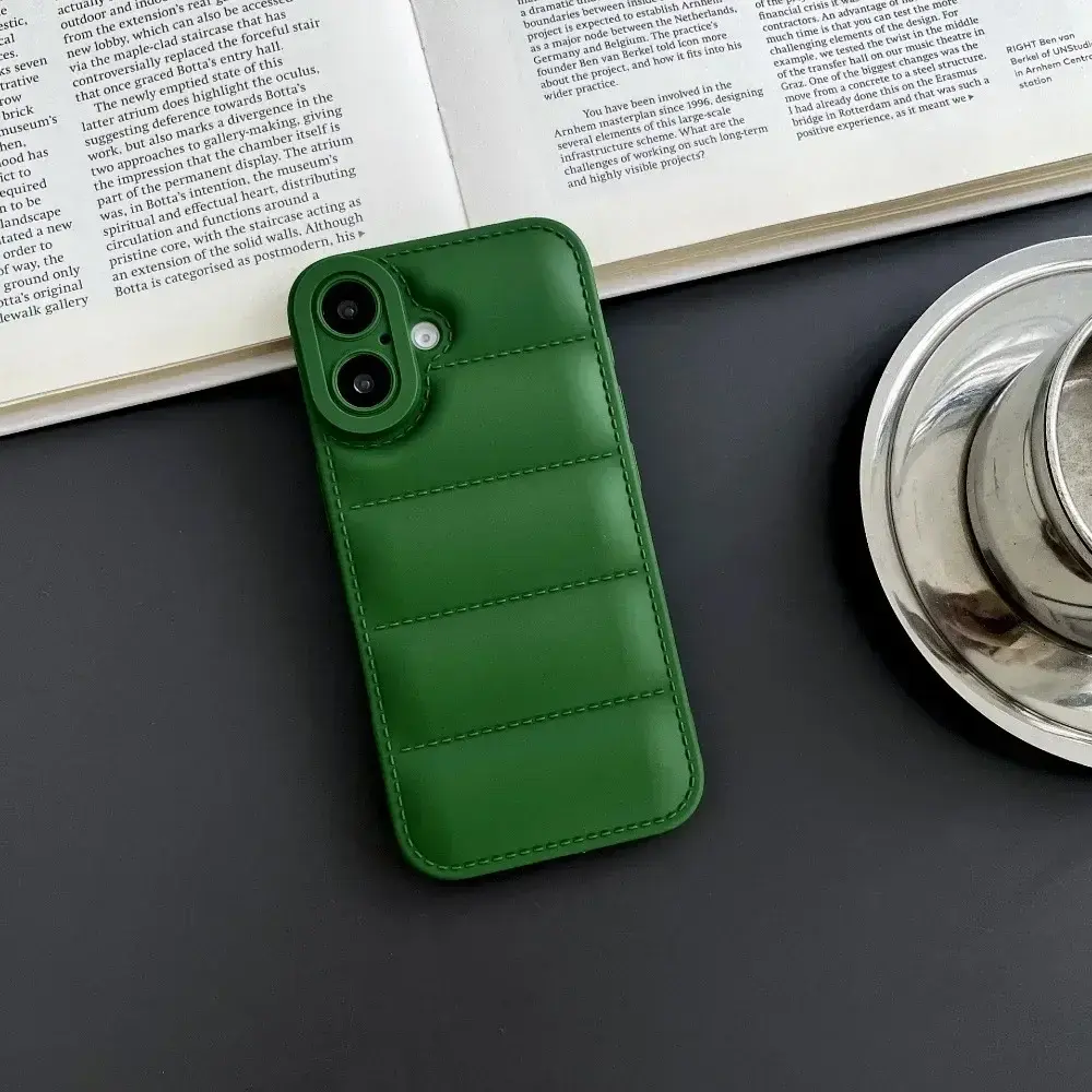 Puffer Down Jacket Style Phone Case For iPhone 17 16 Pro Max 15 14 Plus 13 12 11 Soft TPU S Shcokproof Protective Back Cover