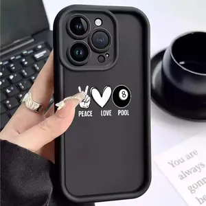 Billiard Player Phone Case 8 Ball Pool Design, Compatible with iPhone 17 16 15 14 13 12 11 PRO MAX PLUS, AIR Mini SE and iPhone XS MAX, Shockproof and Anti-drop Phone Case, Ideal Holiday Gift for Friends and Family