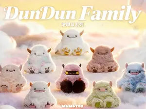 Rumi DunDun Family Plush Series Blind Box, Cute Soft Plush Doll Collectibles, Random Surprise Toy Ornament, Multiple Styles to Collect, Rare Hidden Figure Available, Try Your Luck to Get Your Favorite Exclusive Doll