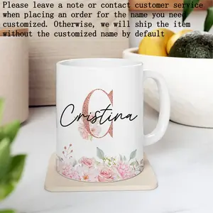 1pc Custom Name Ceramic Mug Personalized "Mari" Design with Elegant Patterns Perfect for Wedding Bridesmaid Anniversary and Holiday Gifts Reusable Non-Slip Water Cup Wedding Gift Drinkware
