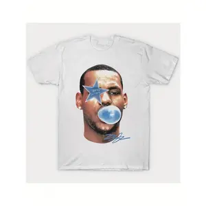 2026 New 100% Premium Cotton Sustainable Lebrons James Allstars Bron Vintage-Inspired T-Shirt |       100% Cotton, Round Neck, Short Sleeve |       Unique Basketball Star Design with "BUBBLE" Text |       Men's Casual & RetrUnisex Boxy Fit Heavyweight Tee