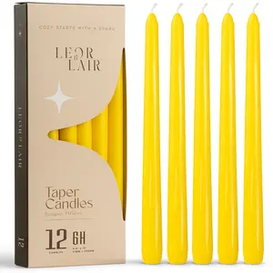 Leor & Lair Taper Candles - 12 Pack 10" Candlesticks - Unscented Candle Sticks for Summer Home Decoration, Holiday, Christmas, Weddings, Restaurants