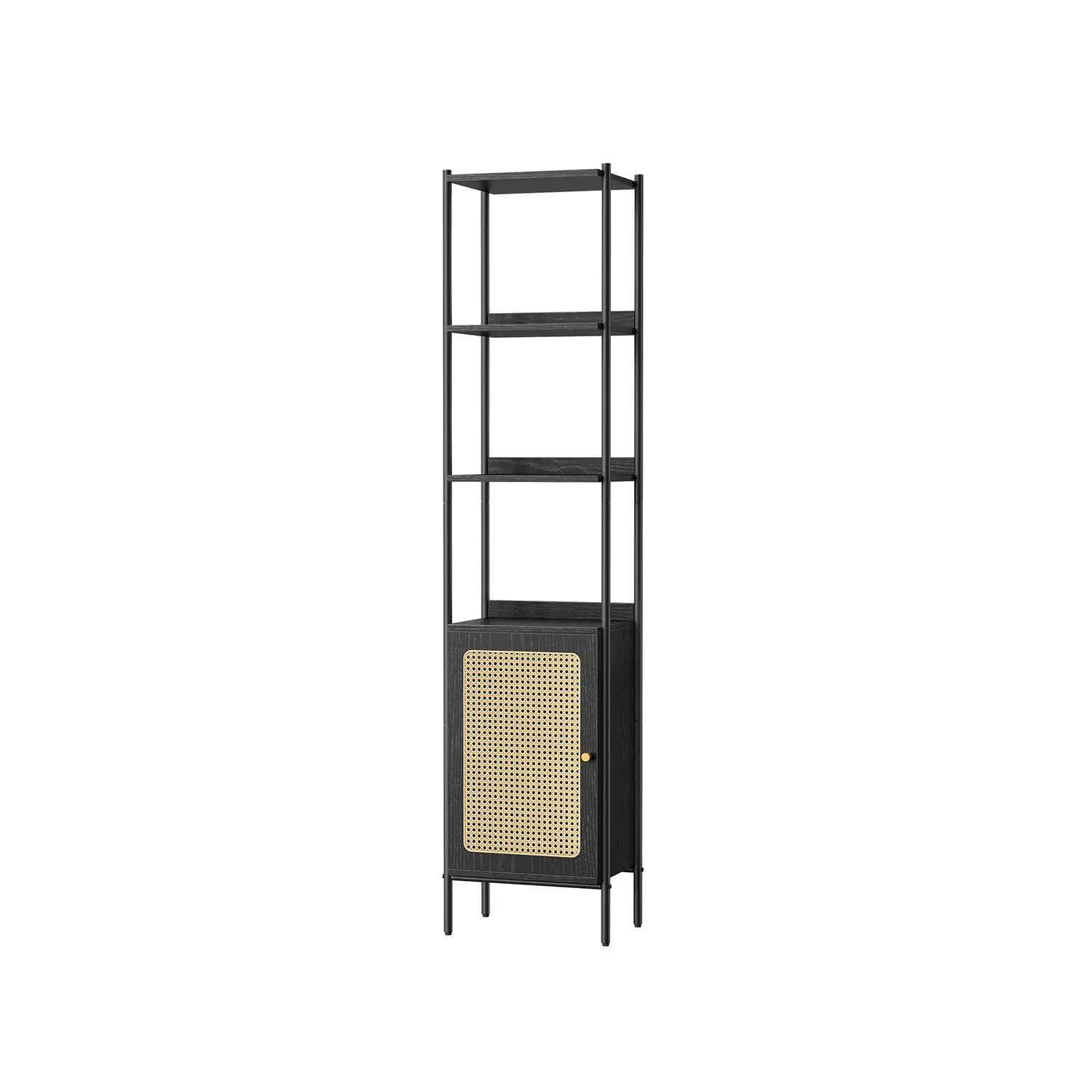Bookcase with Rattan-Like Door