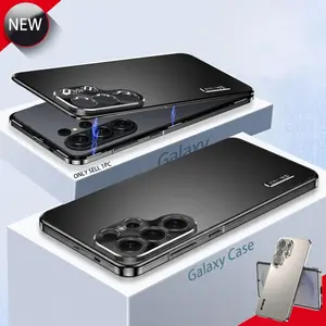 Samsung Galaxy S25 S26 Ultra phone case, featuring a metal aluminum alloy frame, ultra-thin matte PC back cover, and a luxurious metal shell similar to the phone itself. (Comes with a complimentary protective film)