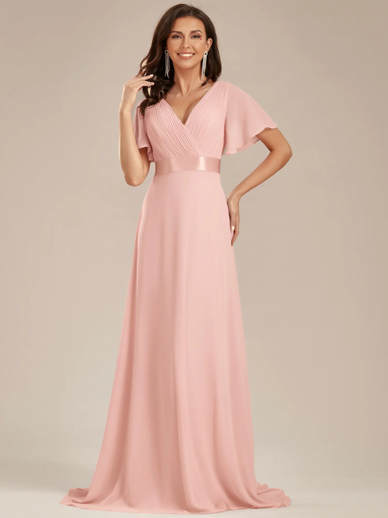 Ever-Pretty 2026 Elegant Chiffon Maxi Gown with Deep V-Neck, Flutter Sleeves and Satin Waistband for Wedding Guest dress , Bridesmaid Maxi Dress with Short Flutter Sleeves 09890 Elegance Womenswear - TikTok Shop Ever-Pretty 2026 Elegant Chiffon Maxi Gown with Deep V-Neck, Flutter Sleeves and Satin Waistband for Wedding Guest dress , Bridesmaid Maxi Dress with Short Flutter Sleeves 09890 Elegance Womenswear - TikTok Shop