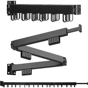 Foldable Wall Mounted Clothes Drying Rack – Heavy Duty Collapsible Laundry Rack with Hooks for Indoor/Outdoor Use, Perfect for Small Apartments and Space Saving Drying Needs