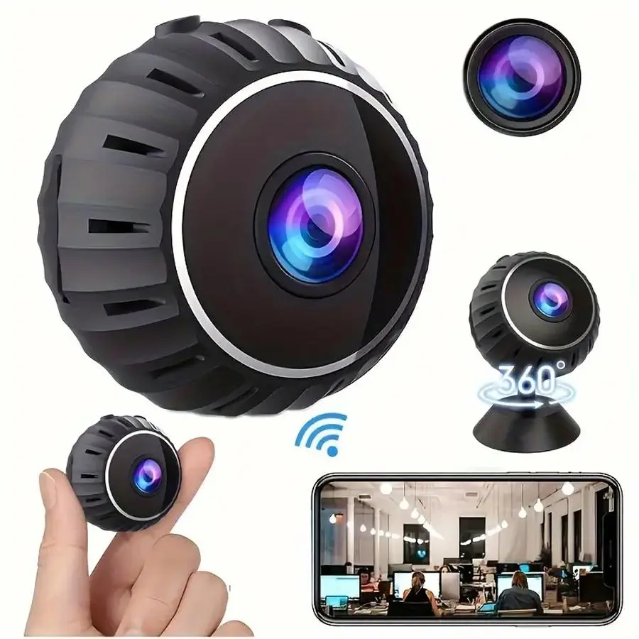 3PCS Wireless WiFi Smart Home Camera Security, ABS Material, Rechargeable Lithium Polymer Battery, APP Remote Viewing, Indoor & Office Use, Charging, Family Safety