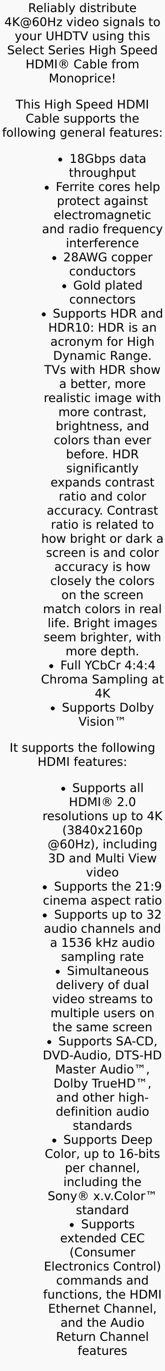 Monoprice HDMI Data Transfer Cable
