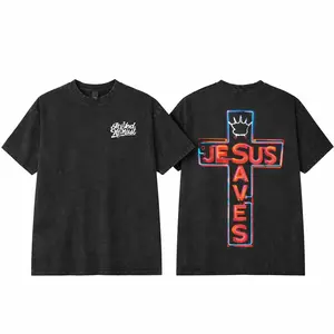 Men's 2-Sided "In God We Trust" Christian Top, Vintage Washed Faith Tshirt, Casual Wear Religious Graphic Shirt with Comfortable Fabric & Perfect Fit