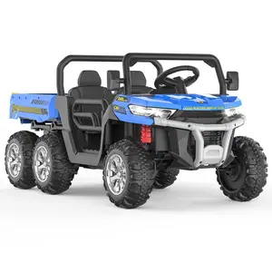 GARVEE 24V 2-Seater Ride On Dump Truck with Parent Remote Control, 4WD 6-Wheel Electric Car, UTV Style Dump Bed, Music Horn, ASTM/CPSIA Certified for Ages 3 and Up
