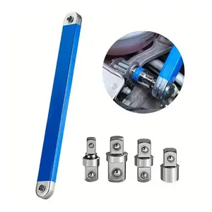 Upgraded Impact Ready Offset Extension Wrench, Tight Reach Extension Wrench Set, with Versatile 1/2", 1/4" and 3/8" Square Drive Adapters, Universal Extensions Wrench for Small Place