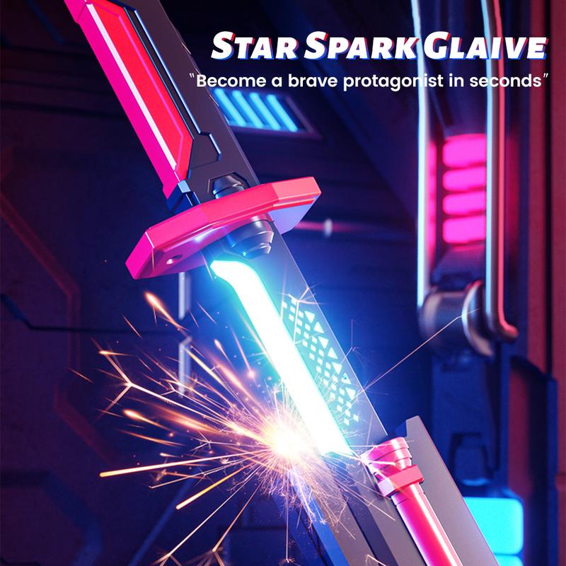 31.5" Cyberpunk Neon Sword with Dynamic LED Lights, Spark Effects & Motion-Activated Sound, USB-C Charging, Collectible Cosplay Toy for Anime Fans