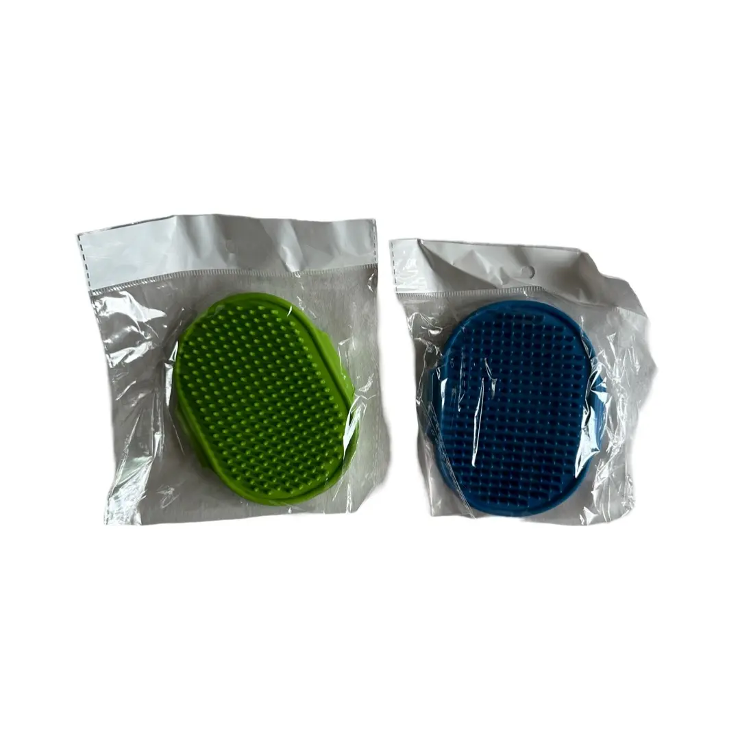 2 Pack Dog Grooming Brush Premium soft silicone Pet Bath Brushes with adjustable handles