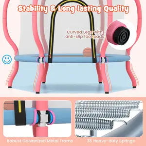 COSTWAY - Kids Trampoline Indoor & Outdoor Pumpkin Trampoline-Pink