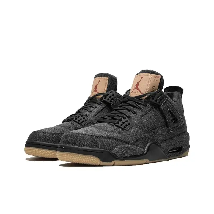 american retro basketball shoes charcoal black denim color breathable sweat wicking lightweight support workwear style vintage tongue decoration shoe edge pressing stitching sneaker collectors