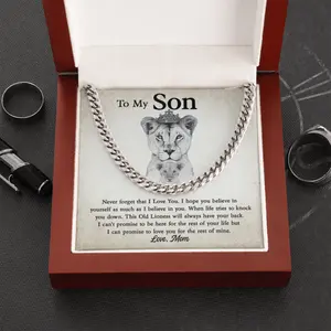 Happy Graduation Gifts for Son from Mom, Cuban Chain Necklace for Son Graduation, Graduation Bracelet Message High School Guy, Graduation Gift from Mom
