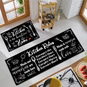 Two-Piece Kitchen Mat Set, Soft Washable Non-Slip Rugs, Character-Based Design, Durable & Comfortable, Perfect for Kitchen Sink Area, Kitchen Rugs Sets