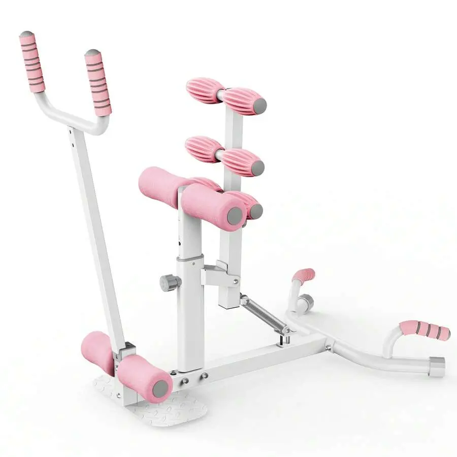 Squat Glute Trainer for Women, Adjustable & Compact Steel Exercise Tool for Home Fitness, Dual Function Core Workout with Rotating Rollers, Squats Workout Machine, Glute Exercise Equipment, 2-In-1 Exercise Combination