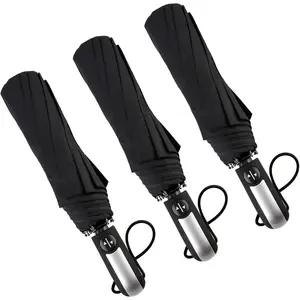 3 Pack Travel Umbrella Windproof Portable 46/56 Inches Large Canopy Auto Open & Close