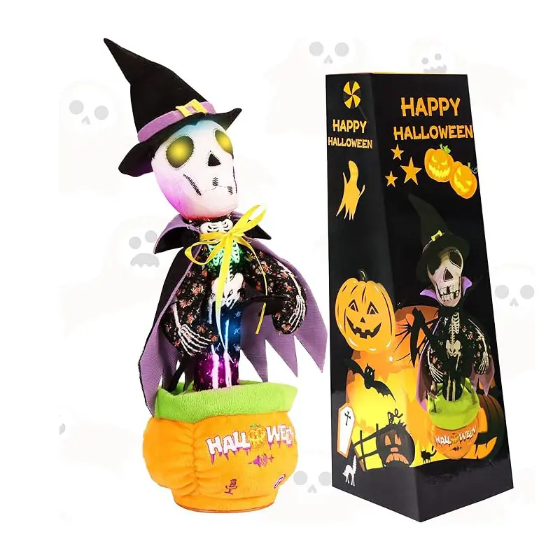 Halloween Skull Toy, Halloween Decorations Volume Adjustment Talking Mimicking Toy Dancing Singing Repeats What You Say TikTokShopBlackFriday