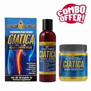 TRIPLE PACK! Ciatica Sciatica Nerve Plus 1g 60 Tablets + Ciatica Ointment + Oil 125g Viral Combo with Nettle Garlic Arnica Dandelion St John's Wort Onion Cabbage