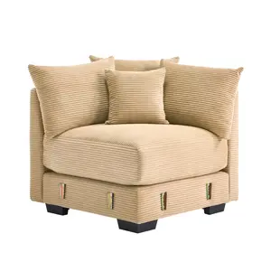 28 Corner Sofa W/Pillows Corduroy -Camel
