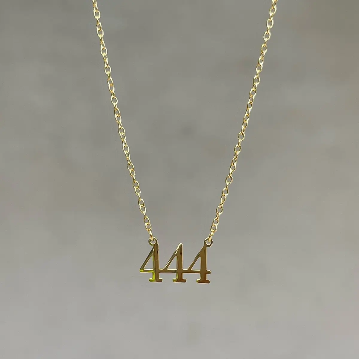 Angel Number 444 18 Karat Yellow Gold Plated / Silver Necklace