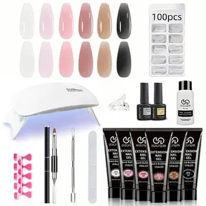 Acrylic Poly Gel Nail Extension Gel Nail Kit, DIY Salon Quality with Base & Top Coat and Nail Tools Included, Nail Art Kit for Women & Girls, Fake Nails Kit