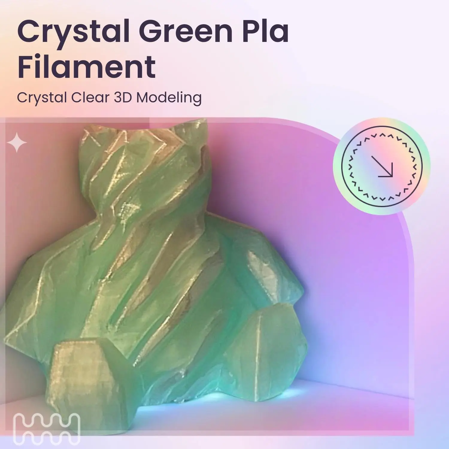 Snorlax Crystal Green PLA Filament Transparent for Detailed 3D Models & Figures High-Quality Material for Smooth Precise Prints