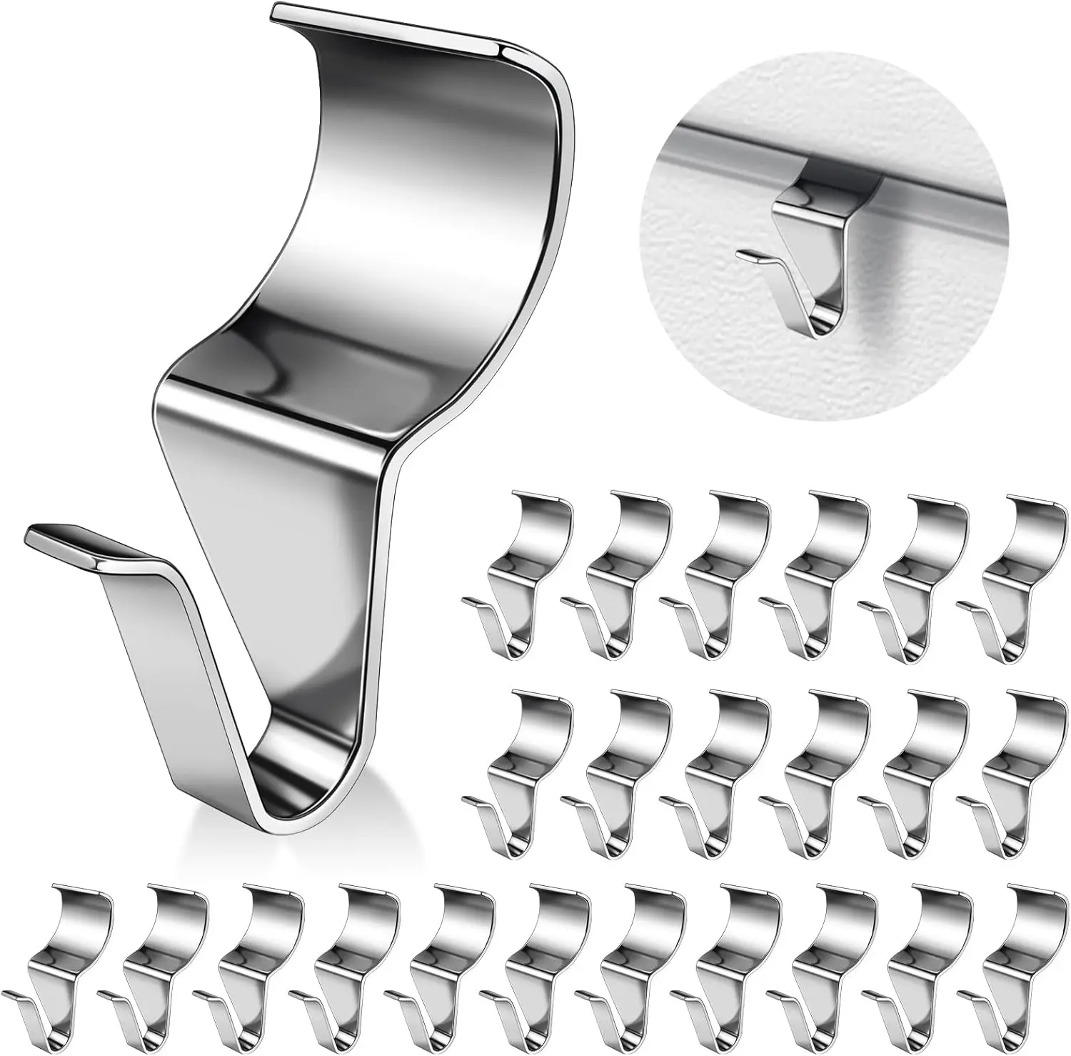 24PCS Vinyl Siding Hook, Thicken Stainless Vinyl Siding Clips Hangers,-Duty No Vinyl Hook for Decor, on, Christmas Wreath Hangers