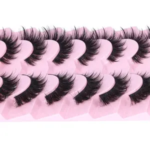 False Eyelashes 7 Pairs Pack, Wispy Cat Eye Lashes Natural Spiky Faux Mink Lashes, Fairy Manga Lashes for Daily Makeup & Party Look