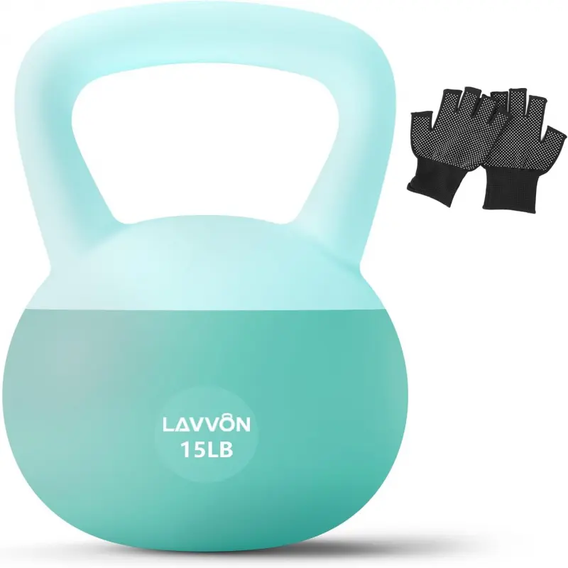 Soft Kettlebell - Cushioned Impact-Resistant Base and Anti-Slip, Kettle bell Anti-Slip Grip Weight for Home Workouts, Safe Strength Kettlebells Sets for Women & Men, With Non-slip Gloves