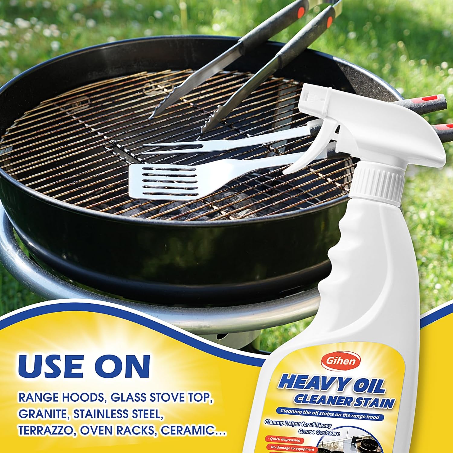 Multi-Purpose Cleaner 17.6 oz, Includes Spray Bottle & Towel for Cleaning Kitchen, Oven, Stove, Range Hood, Sink