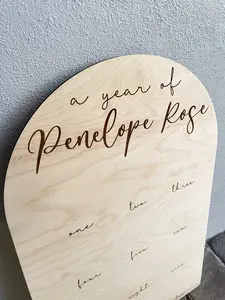 One Year of Photo Board 16" x 24" Engraved Wood Photo Board, Milestone Board, 1st Birthday Board, First Birthday Decoration Girl, First Birthday Party Decoration Boy