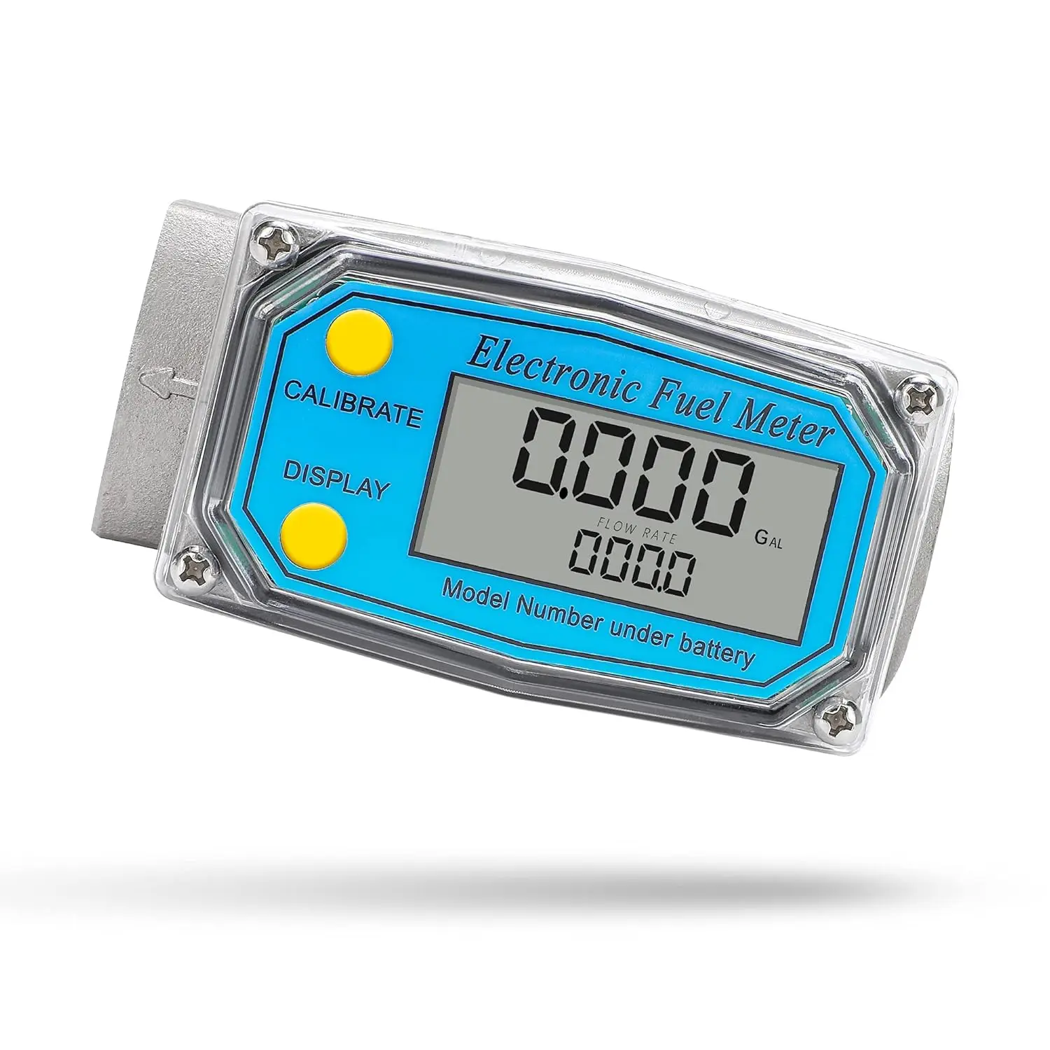 1 inch 3/4 inch Turbine Flow Meter 2.5~26GPM Fuel Meter Digital Liquid Flowmeter with with 2 NPT Adapters Flow Meter for Water, Diesel, Kerosene, Gasoline with Gallon Unit
