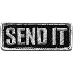 Send It Military Combat Sniper Patch [Hook Fastener-3.0 X 1.25 SP 5] White Black