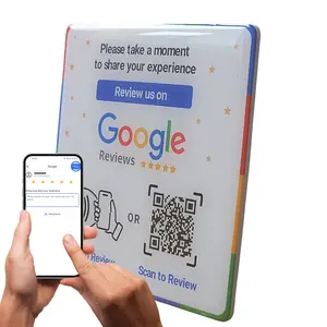 Google Review Sign- Tap or Scan - NFC tag & QR code - iPhone & Android - 3M Adhesive - No Subscription
